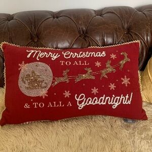 Dash‎ away home decorative Christmas pillows red embroidered beaded down filler